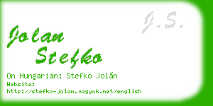 jolan stefko business card